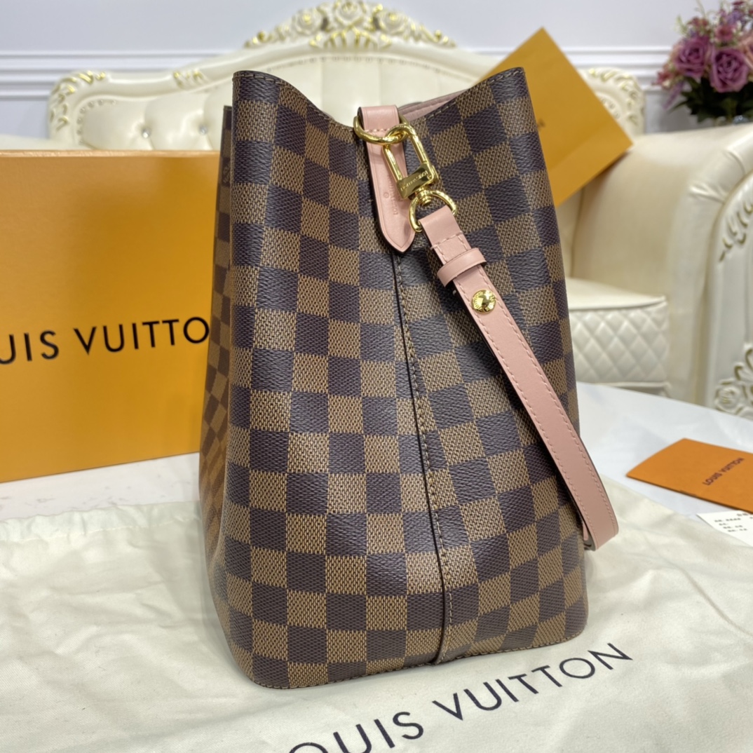 Louis Vuitton NEONOE MM Bucket Bag Damier Ebene N40198 Venus Pink